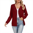 thumbnail image 2 of CFLVAEK Cardigan Sweaters for Women Ribbed Knit Button Down Loose Fitted Long Sleeve Cardigans Fall Trendy Cardigan Sweater Wine S, 2 of 6