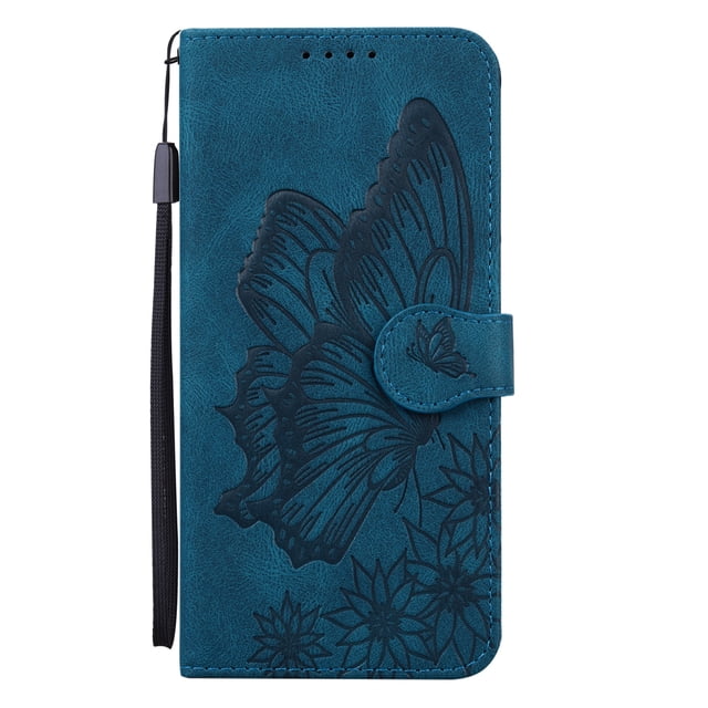 Case Slim Premium Leather Flip Wallet with Card Holder Magnetic Closure Protective Phone Case Cover for iPhone,Blue(iPhone 11Pro)