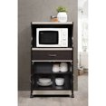 thumbnail image 4 of Hodedah Wheeled Microwave Island Cart with Drawer, Choco Grey, 4 of 6