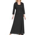 thumbnail image 2 of XZNGL Vêtements Grande Taille pour Femmes Grande Taille Robe Longue Décontractée à Ourlet Ample en Dentelle Ajourée Patchwork Unie Robe Grande Taille Femmes Robe Grande Taille pour Femmes Vêtements pour Femmes Grande Taille, 2 of 8