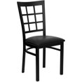 thumbnail image 1 of HERCULES Series Black Window Back Metal Restaurant Chair - Black Vinyl Seat, 1 of 9