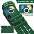 thumbnail image 2 of Golf Putting Mat, 3-Hole Portable Practice Green, Indoor Outdoor Training Aid, Realistic Roll Simulator, Compact Design for Home Office Skill Improvement, 2 of 5