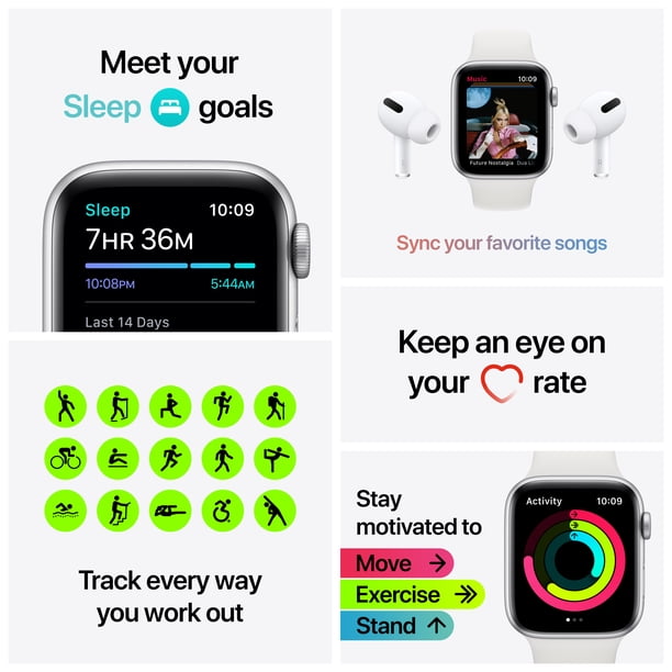 Apple Watch Nike SE (1st Gen) GPS, 40mm Silver Aluminum Case with