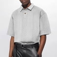 thumbnail image 1 of ylioge Short Sleeve T Shirts for Men Pullover Button Collared Golf Tees Tops Casual Solid Color Textured Loose Comfort Lapel Tshirts Shirt, 1 of 6