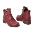 thumbnail image 3 of Zipper Chelsea Ankle Boots for Women Vintage Slouchy Leather Low Heels Short Booties Winter Fall Work Shoes, 3 of 5