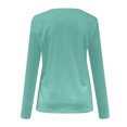 thumbnail image 4 of Timegard Hauts pour Femmes Col en V Manches Longues T-Shirt Basique Couleur Unie Blouse Confortable Tunique Décontractée d'Automne, 4 of 5