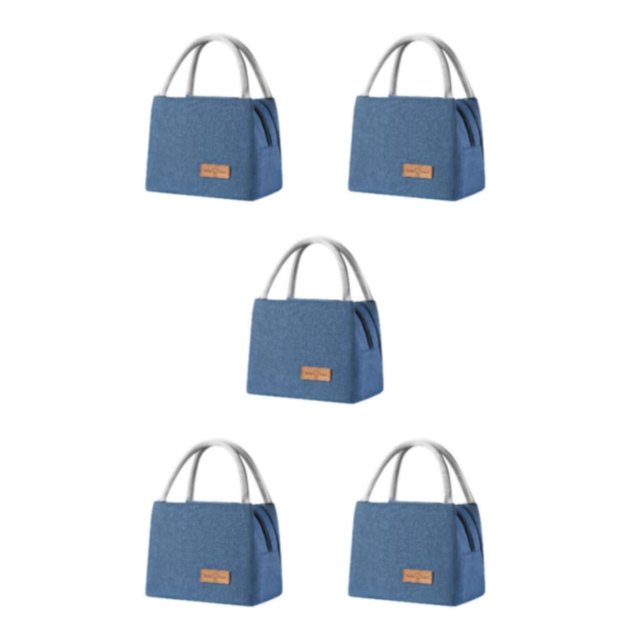 ZheElen Pack Lunch With Confidence Insulated Bento Bag Designed For Large Capacity Small+Blue 5Set