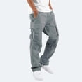 thumbnail image 2 of Pantalon Cargo pour Homme à Design Uni avec Poches pour un Usage Polyvalent en Plein Air, Confortable, Style de Rue, Pantalon Utilitaire de Travail pour un Usage Quotidien, 2 of 8
