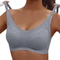 thumbnail image 2 of UPPADA Deal of Day Full Coverage Plus Size Bra Convenient Front Button Bras Cool Liftup Bra Super Gather Wireless Push-Up Bra Lifting Bras Breathable Underwear Bra, 2 of 4