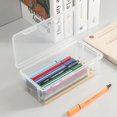 thumbnail image 1 of LSLJS Extra Large Capacity Plastic Pencil Box Stackable Translucent Clear Pencil Box Office Supplies Storage Organizer Box for Gel Pens Erasers Tape Pens Pencils Mark Pencil Case, 1 of 7