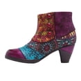 thumbnail image 2 of LSLJS Bottes à Bout Rond à Talon Effilé Style Ethnique avec Boutons, Fermeture Éclair Latérale, Bottines Courtes pour Femmes Grande Taille, Bottes Mi-Mollet pour Femmes, Bottes pour Femmes, 2 of 8