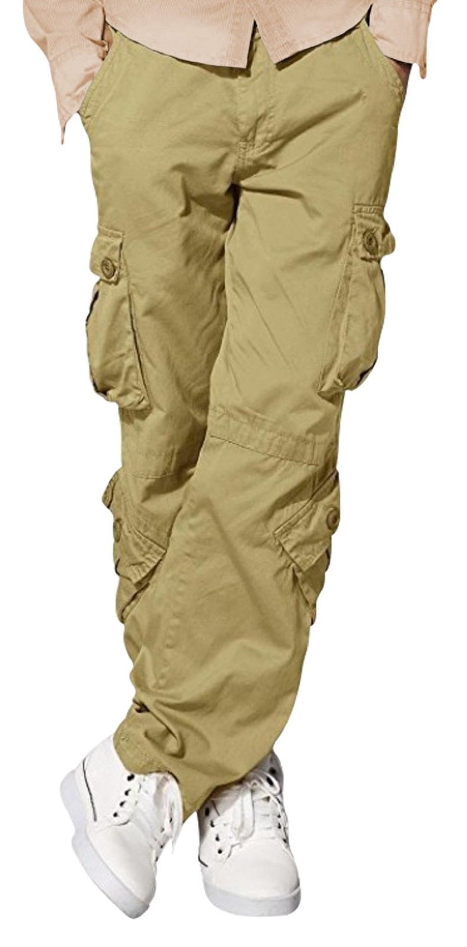 Pantalon Cargo Décontracté pour Hommes, Coupe Décontractée Confortable, Multi-Poches, Style Armée Sauvage