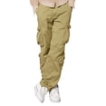 thumbnail image 1 of Pantalon Cargo Décontracté pour Hommes, Coupe Décontractée Confortable, Multi-Poches, Style Armée Sauvage, 1 of 1
