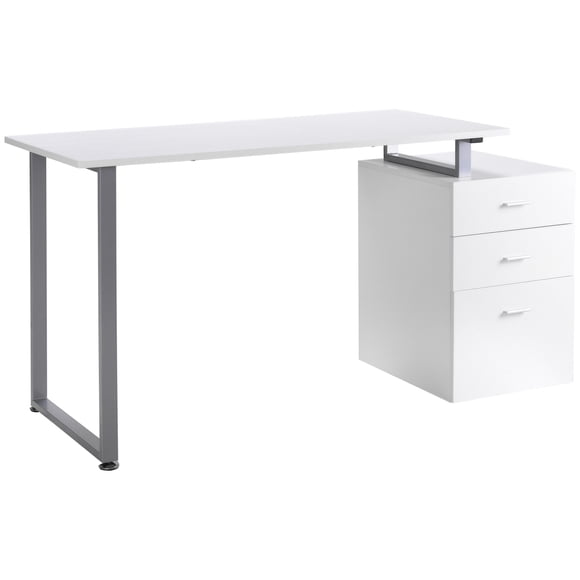 HOMCOM Bureau d'Ordinateur de 47 Pouces Table d'Écriture Poste de Travail avec Tiroirs Réversibles