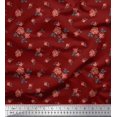 thumbnail image 1 of Soimoi Tissu en Coton Canard Feuilles & Roses Imprimé Floral 1 Yard 42 Pouces de Large, 1 of 3