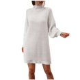 thumbnail image 3 of Femmes Casual Pull Robe de l'Épaule à Manches Longues Sangle en Vrac Pari Midi Robe, 3 of 5