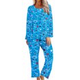 thumbnail image 2 of TopLLC Ensembles de Pyjama Ensembles de Détente pour Femmes, Vêtements de Nuit pour Femmes, Chemise de Nuit à Manches Courtes et Col Rond Imprimée et Ensembles de Pantalons Vêtements de Détente Pyjamas avec Poches Ensembles de Pyjama, 2 of 6