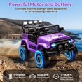 thumbnail image 4 of 12V Kids Ride On Truck with Remote Control, LED Lights, Music, Spring Suspension, 3 Speeds, Treaded Tires, Battery Powered Electric Car Toy for Kids, 4 of 7