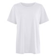 thumbnail image 4 of B91xZ Hauts pour Femmes Mignon Graphique Manches Courtes Vacances Hauts, Blanc S, 4 of 4