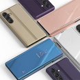 thumbnail image 5 of (Bleu) Étui Miroir avec Support pour Samsung Galaxy A55, Étui en Cuir Antichoc Mince Tout Inclus pour Galaxy A55, 5 of 5