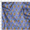 thumbnail image 4 of Soimoi Purple Georgette Viscose Fabric Triangle & Pine Fruits Printed Fabric 1 Yard 42 Inch Wide, 4 of 5