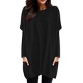 thumbnail image 1 of 2025 Femmes Automne et Hiver Femmes Col Roulé Simulé Manches Longues Confortable Col Rond Manches Longues pour Femmes Manche Longue T-Shirt Haut Poche Manches Bouffantes Très Grand Femmes Imprimé, 1 of 5