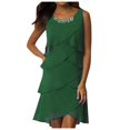 thumbnail image 1 of Youmylove Robes d'Été Décontractées pour Femmes Robe Formelle Élégante pour Femmes Robe de Cocktail Sans Manches en Chiffon Ample, 1 of 4