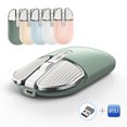 thumbnail image 4 of Graflsoa Silent UV-Coated Wireless Mouse T600 with 2.4G+Bluetooth, Rechargeable 500mAh Battery, Precise DPI Control, and One-Click Desktop Function in Green, 4 of 6