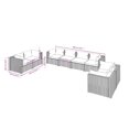 thumbnail image 4 of vidaXL 8 Piece Garden Lounge Set with Cushions Poly Rattan Black, 4 of 5