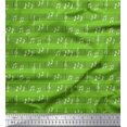 thumbnail image 1 of Soimoi Green Rayon Fabric Notes Musical Instrument Print Fabric by the Yard 42 Inch Wide, 1 of 5