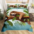 thumbnail image 1 of YST Sloth Comforter Cover, Wild Sloth Bedding Set for Kids, King Size, 1 Duvet Cover, 2 Pillowcases, 1 of 5