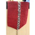 thumbnail image 3 of The HomeCentric Handmade Decorative Table Runner 72’’ x 14’’ Silk Beaded with Crystal Rhinestone Embroidery - Deep Red Pleated, 3 of 4