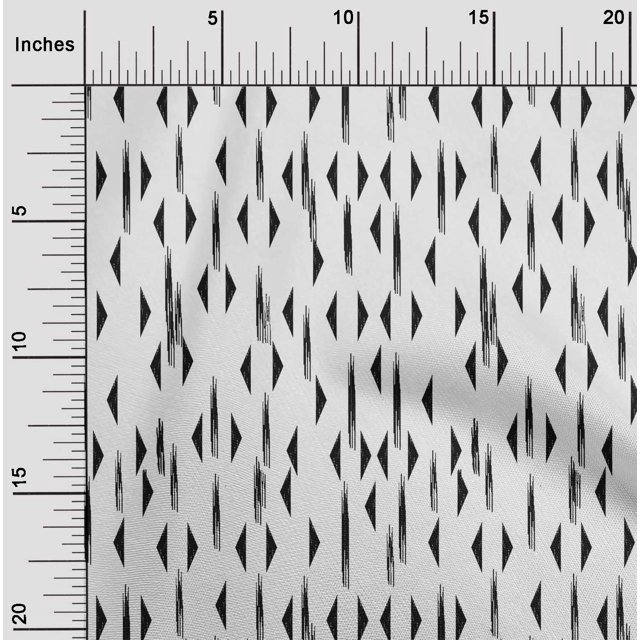 oneOone Cotton Cambric Fabric Triangle Ikat Print Sewing Fabric BTY 56 Inch Wide