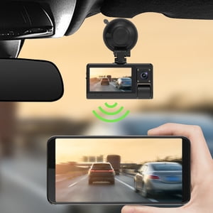 Tunhigl Dash Cam Front Inside And Rear 1080P HD Touching Screen Dash Camera For Cars With WDR Night Vision Wide Parking Monitor Loop Recording APP