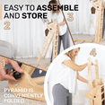 thumbnail image 2 of Triangle Climber with Ramp - Premium Wooden Climbing Triangle for Sliding and Climbing - 2 in 1 Stable Toddler Climber Structure - Indoor Kids Climbing Net Toys - Kids Climber - PYRAMIDA, 2 of 7