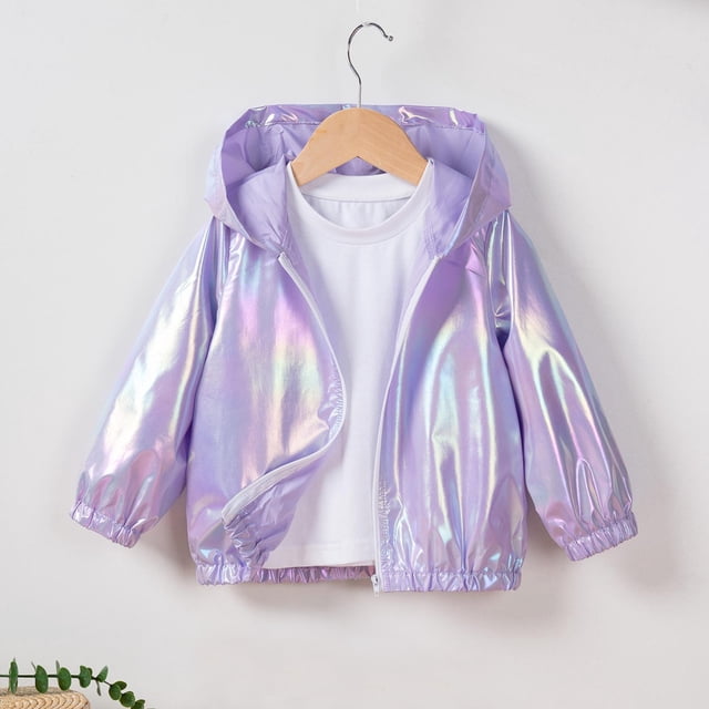 uublik Infant Girls Jacket Spring Fall Outerwear Zipper Hooded Jackets Coat Purple, Size 9M-8