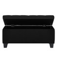 thumbnail image 2 of Modern Fabric-Upholstered Rectangular Storage Ottoman Bench - Black, 2 of 7