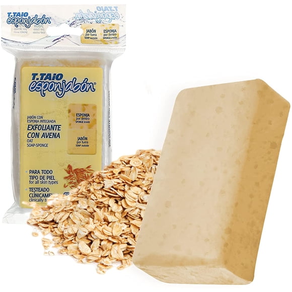 T.TAiO 1 Pack Beauty Spa Shower Sponge Soap, Esponjabon Sponge Soap (Oatmeal, 1PC)