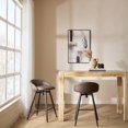 thumbnail image 2 of Bouclair Brown Faux Leather and Metal Bar Stool, 2 of 7