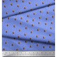 thumbnail image 3 of Soimoi Blue polyester Crepe Fabric Lines & Pickle Jar Kitchen Printed Craft Fabric by the Yard 42 Inch Wide, 3 of 3