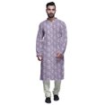 thumbnail image 1 of Atasi Kurta Pyjama de Fête pour Hommes Col Mandarin Manches Longues Kurta Pyjama Ethnique, 1 of 5