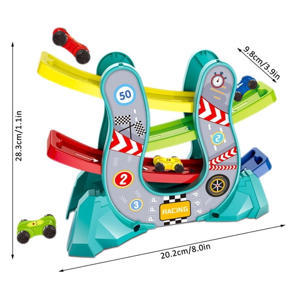 Rampe en bois pour voiture miniature avec nom, circuit de course pour enfants avec rangement - Canada