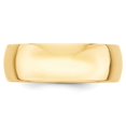 thumbnail image 3 of 14k Or Jaune Solide Poli Léger 7mm Ltw Demi-Rond Taille 8 Bague Bijoux Cadeaux pour Femmes, 3 of 3
