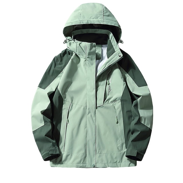 Imperméable à Capuche pour Femmes, Manteau de Pluie d'Extérieur à une Seule Couche, Ensemble Décontracté à Revers, Fermeture Éclair, Coupe Ample, Haut Doux, Manteau à Capuche, Coupe-Vent d'Extérieur, Veste en Liquidation