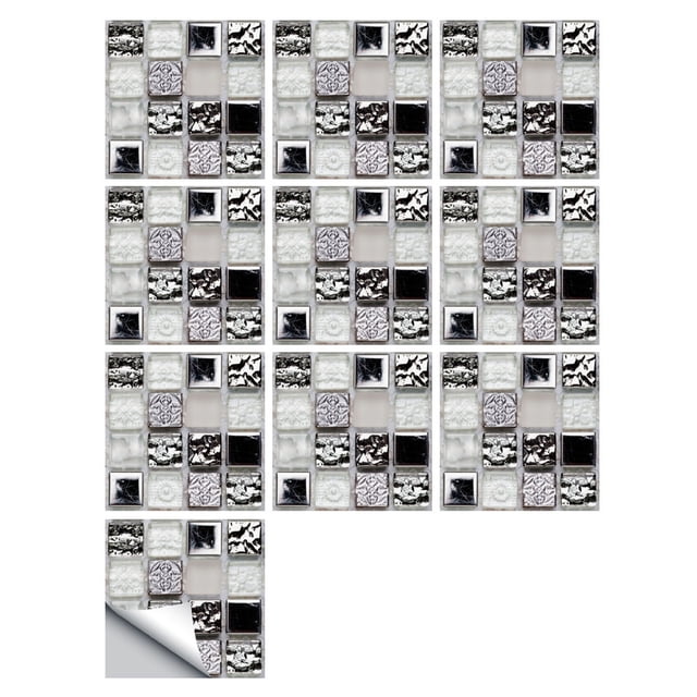 3D Tile Stickers for Kitchen 1Set 10Pc Self Adhesive Tile 3D Sticker Kitchen Bathroom Wall Sticker Decoration Self Adhesive Wall Tiles