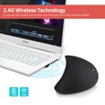 thumbnail image 3 of YWYT 2.4G Wireless Vertical Mouse Ergonomic Vertical Mouse Upright Mouse Optical Mouse 3 Adjustable DPI Levels/ Plug&Play Black, 3 of 7