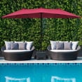 thumbnail image 4 of Costway 15Ft Patio Double-Sided Solar LED Market Umbrella Crank Base Burgundy, 4 of 9
