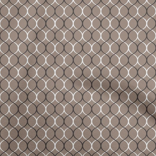 oneOone Cotton Poplin Brown Fabric Ogee Sewing Craft Projects Fabric Prints By Yard 42 Inch Wide