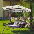 thumbnail image 4 of OUNONA Weather Resistant Beige Swing Canopy Cover Replacement with Adjustable Ropes for Patio Use, 4 of 8