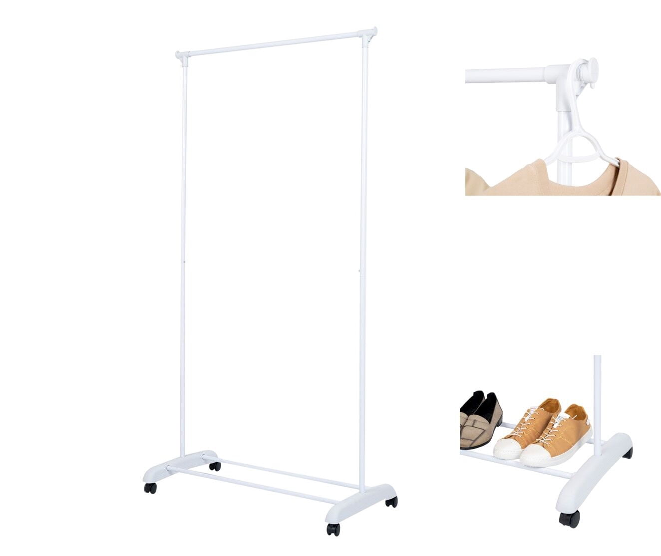 Mainstays Porte-vêtements simple tige simple, blanc.